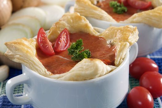 puff pastry pie with pork