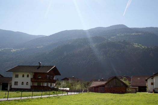 view to the Alps mountains in Austria