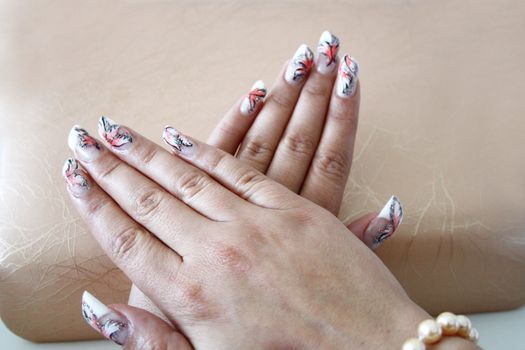 Beautiful female hands with manicure  