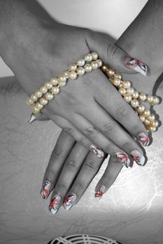 Beautiful female hands with manicure  