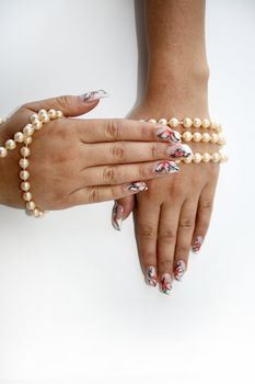 Beautiful female hands with manicure  