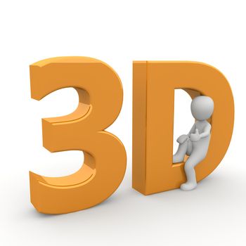 3d man sitting in capital letters and is considering the future of the industry