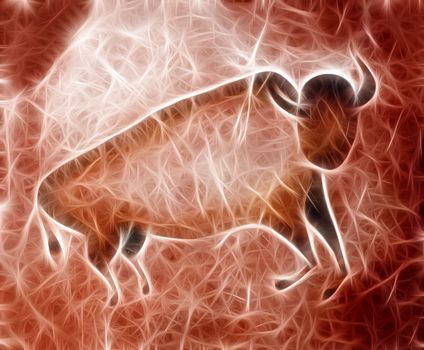 Abstract image og the bull - bull a la Altamira
