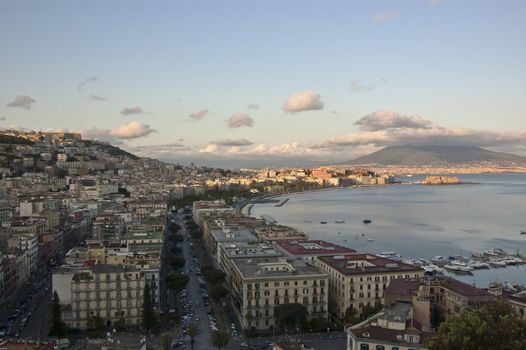 view of the bay of Naples and the Mt. Vesuvius, Italy