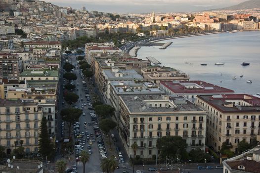 view of the bay of Naples and the Mt. Vesuvius, Italy