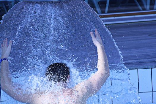 young attractive man relax in spa area