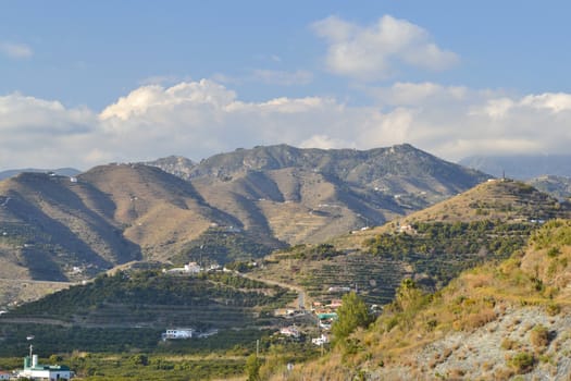 mountain range and its peaks located between Nerja and mortil