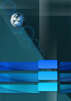Abstract leather background with geometric bands of blue