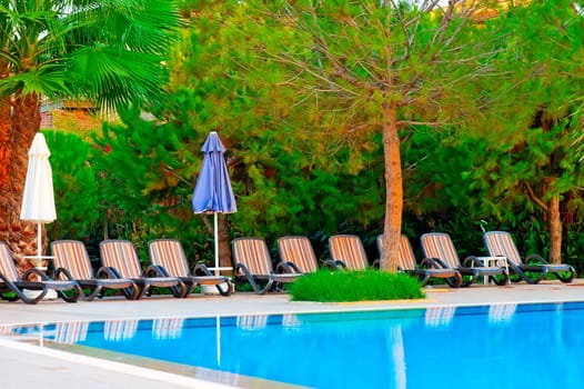 Swimming pool at hotel recreation area