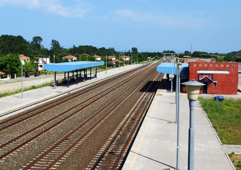 railway station in Nei Pori Greece