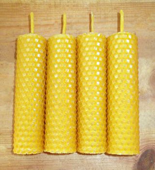 hand rolled natural beeswax candles taper