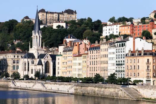 part of the city of Lyon with the Church of St. George