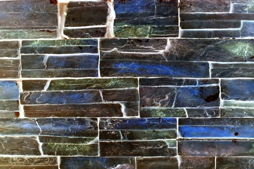 A modern brick wall with colorfull