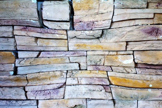 A modern brick wall with colorfull