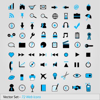 Vector omage of many colorful web icons.