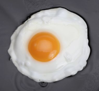 fried eggs on black