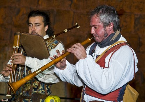 JERUSALEM - NOV 03 : The "Venetian musical ensemble"  proform in the annual medieval style knight festival held in the old city of Jerusalem on November 03 2011