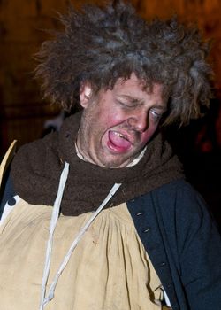 JERUSALEM - NOV 03 : An Israeli actor  proform in the annual medieval style knight festival held in the old city of Jerusalem on November 03 2011