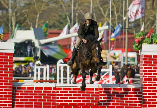 MONTEVIDEO , URUGUAY - SEP 12 : Participant in the horse show at the annul exhibition Expo Prado, on September 12 2010 in Montevideo Uruguay ,it is the most important rural exhibition of Uruguay