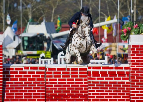 MONTEVIDEO , URUGUAY - SEP 12 : Participant in the horse show at the annul exhibition Expo Prado, on September 12 2010 in Montevideo Uruguay ,it is the most important rural exhibition of Uruguay