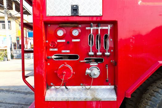 Fire truck close up equipment