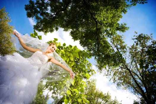 dancing bride in the forest