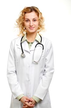An image of a young woman with stethoscope