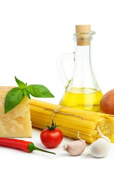 Close up of basic ingredients in italian cousine