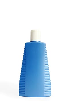 An image of a blue bottle with white cap