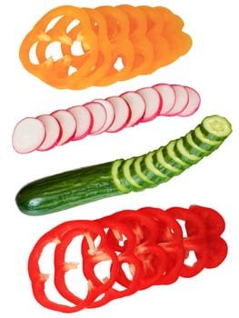 An image of slices of vegetables