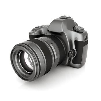 Digital camera image on white background