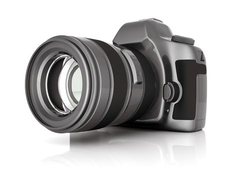 Digital camera image on white background