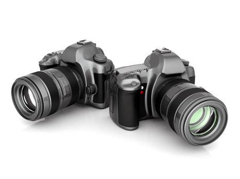 Digital camera image on white background