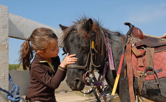 little girl and her best friend pony shetland