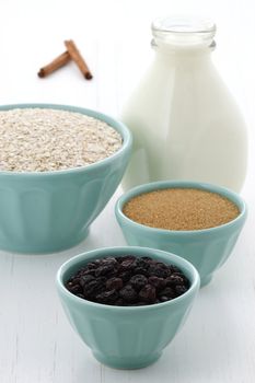 Delicious and nutritious oatmeal ingredients , the perfect healthy way to start your day.