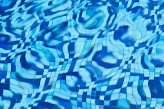 Blue pool water ripple and modern brick pavement
