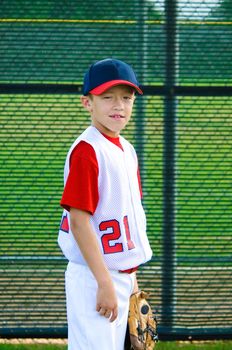 Portrait of a young baseball player.