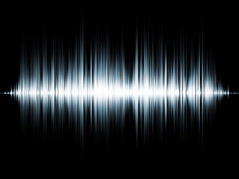 Sound wave background suitable as a backdrop for music, technology and sound projects