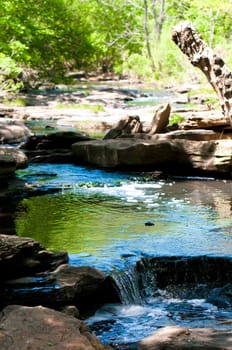 Scenic stream with waterfall