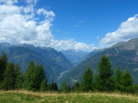 Mountains on border between Italy and Switzerland