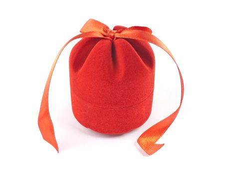 The isolated closed red gift box for a ring