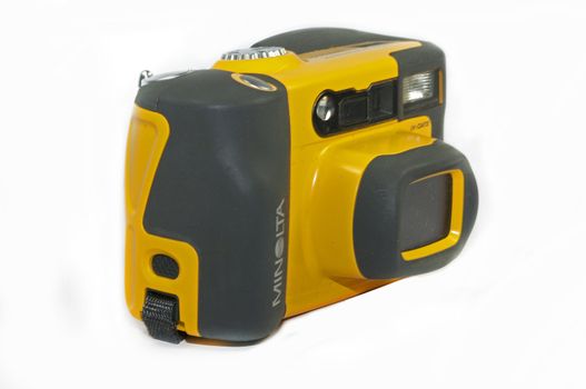 yellow underwater camera inwith black parts