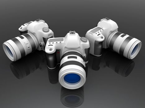 Digital camera image on white background