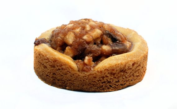 piece of apple pie with white background