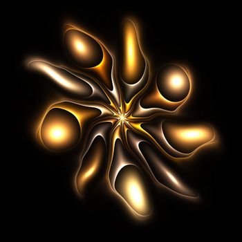 Abstract color image on a black background. Curves and ornaments futuristic design.