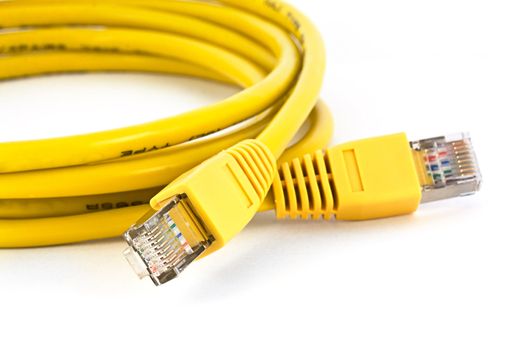 Ethernet cable on white background