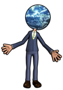 Man with the Earth in place of his head.