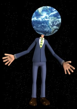 Man with the Earth in place of his head.