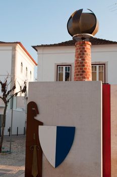 commemorative landmark for 100 years of Portuguese Republic in Our�m, Portugal (sculpture made by Roberto Chichorro)