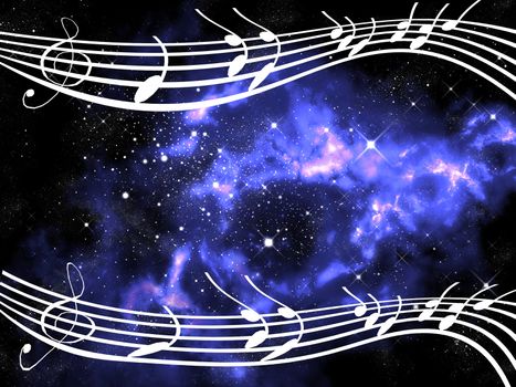 Sound from other world, Music note background concept